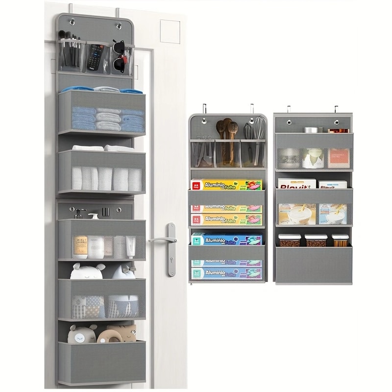 Shelf Hanging Over The Door Organizer Storage With 5Large Capacity Pockets For Bedroom Bathroom 0