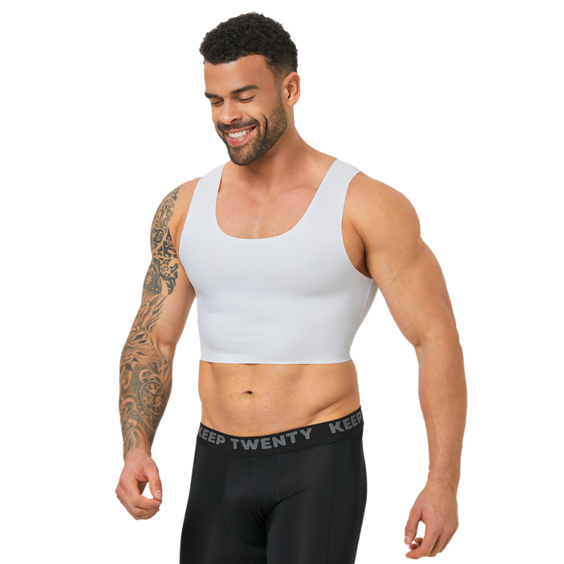 High Elasticity Breathable Comfortable Vest Mens Seamless Shaping Short Vest Sleeveless Slim Fit Un 2