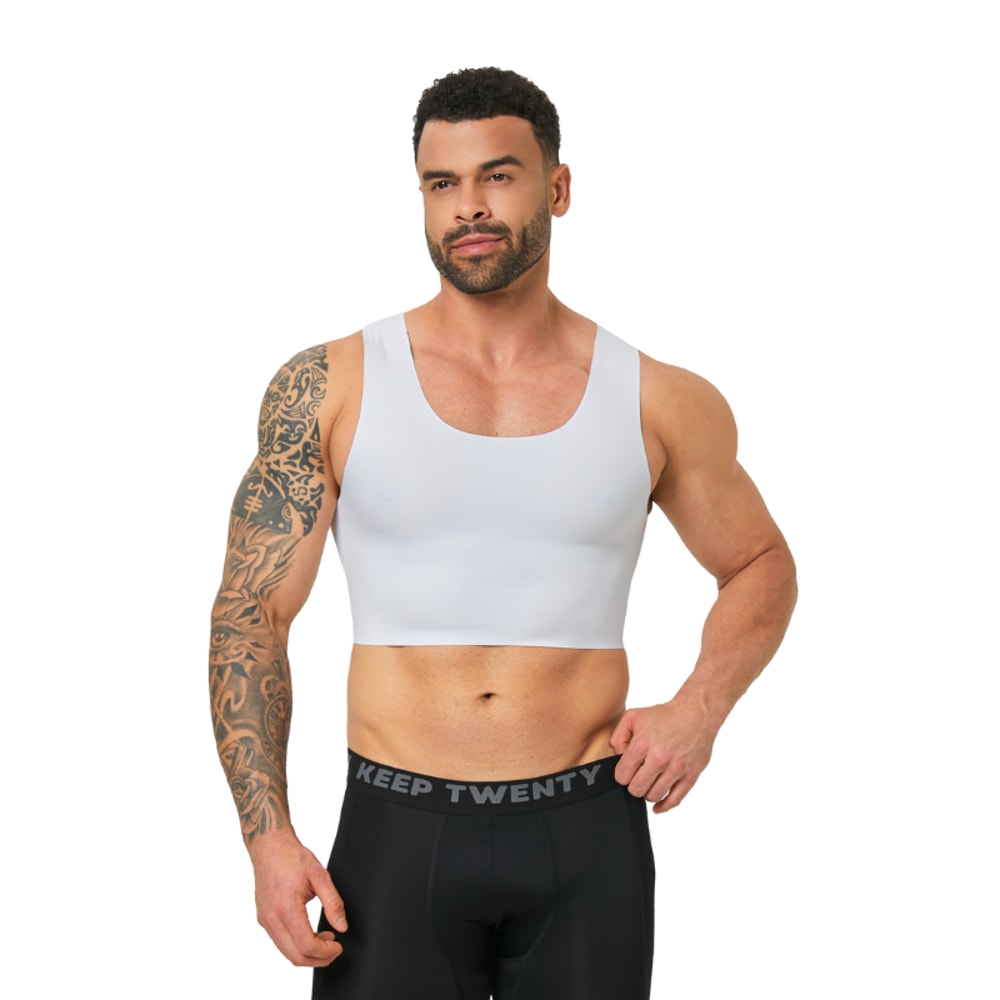 High Elasticity Breathable Comfortable Vest Mens Seamless Shaping Short Vest Sleeveless Slim Fit Un 3