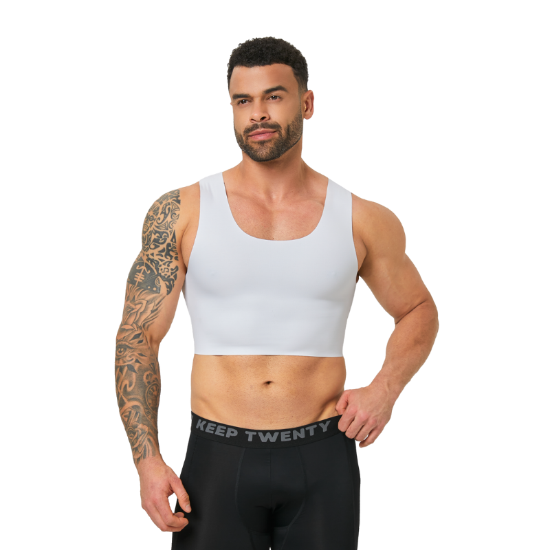 High Elasticity Breathable Comfortable Vest Mens Seamless Shaping Short Vest Sleeveless Slim Fit Un 3