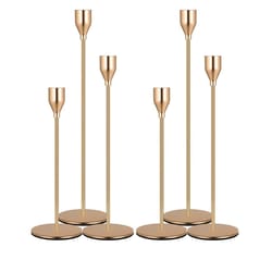 simple golden metal candle holders style wedding bar party living room decor candlestick