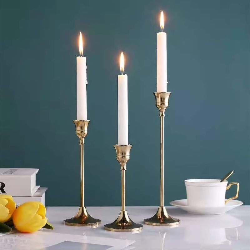 Gold Candle Holder Metal Candlesticks Stand Wedding Decoration Coffee Table Centerpieces For Christ 1