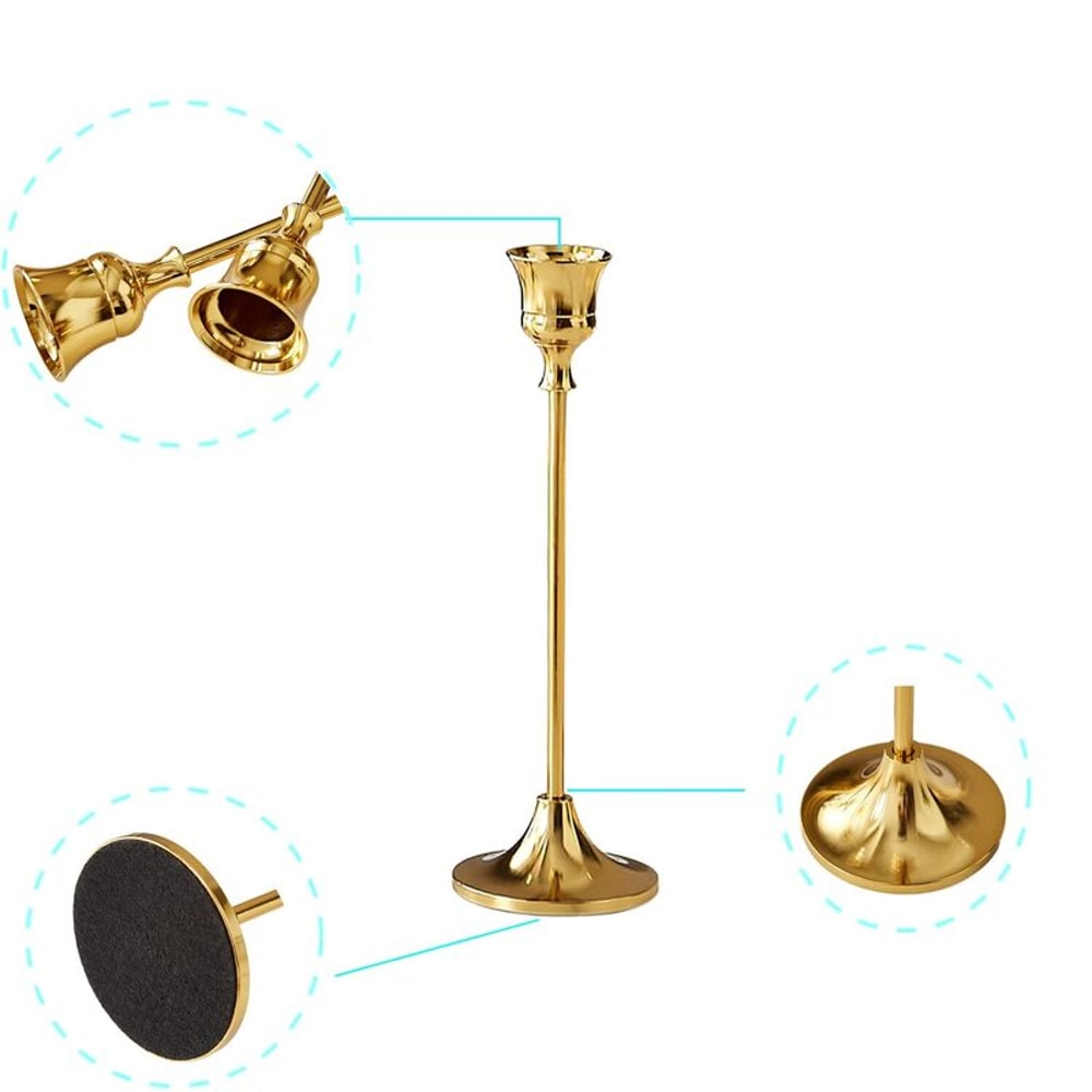 Gold Candle Holder Metal Candlesticks Stand Wedding Decoration Coffee Table Centerpieces For Christ 2