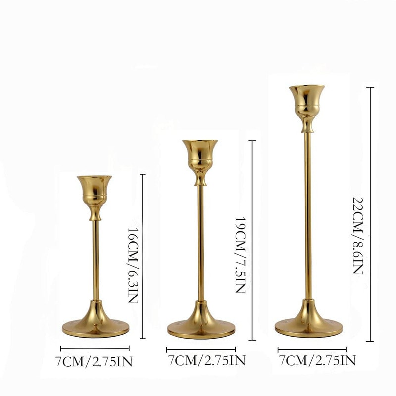 Gold Candle Holder Metal Candlesticks Stand Wedding Decoration Coffee Table Centerpieces For Christ 4