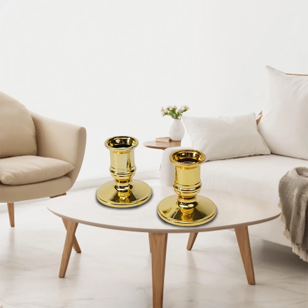 Silver Gold Taper Candle Holders Candlestick Rod Wax Base Home Decor Wedding 3