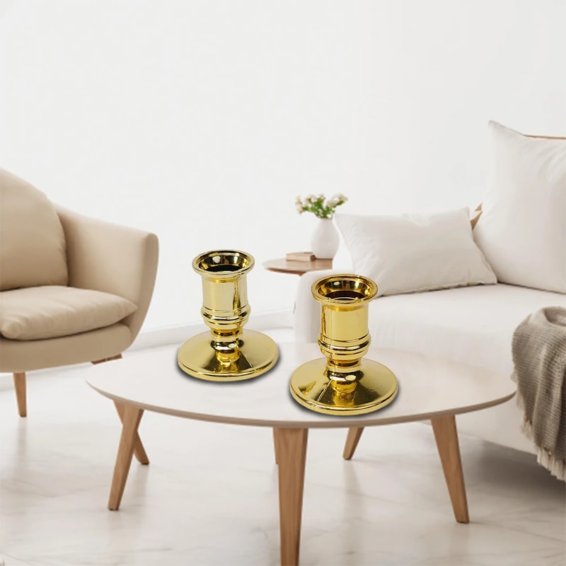 Silver Gold Taper Candle Holders Candlestick Rod Wax Base Home Decor Wedding 3