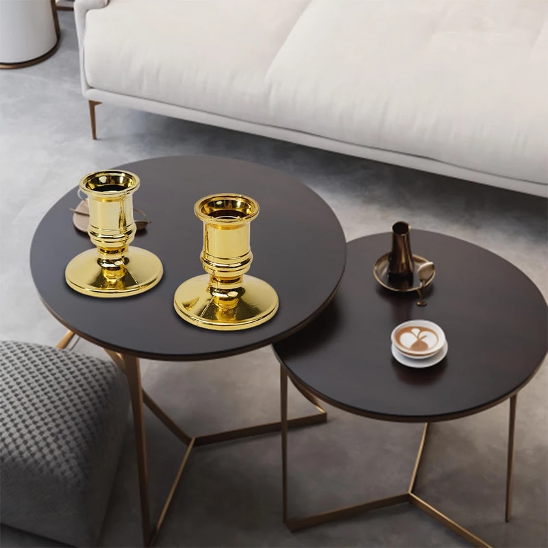 Silver Gold Taper Candle Holders Candlestick Rod Wax Base Home Decor Wedding 2