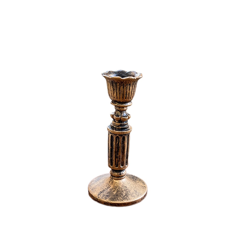 Antique Bronze Finish Resin Candle Holders Vintage Taper Candle Sticks For Wedding Dinner Party Tab 6