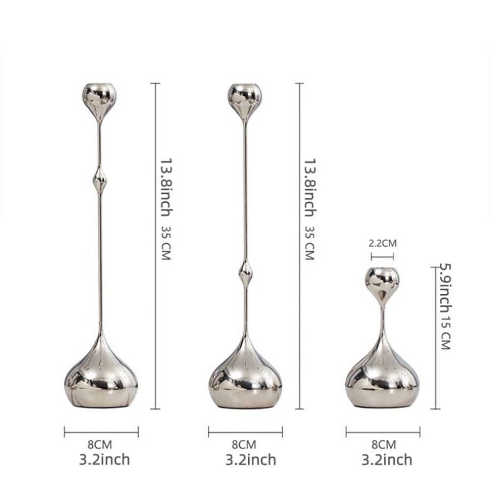 Metal Candlestick Silver Candle Holder Romantic Art Table Decoration For Wedding Dining Photography 8