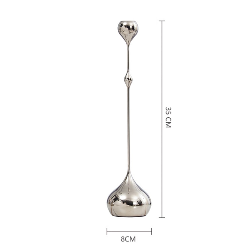 Metal Candlestick Silver Candle Holder Romantic Art Table Decoration For Wedding Dining Photography 6