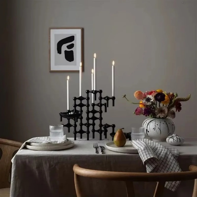 Small Stand Nordic Metal Candlestick For Stick Candelabra Set For 3 Candles Vintage Living Room Dec 3