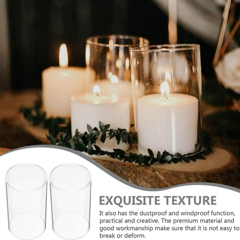 Large Capacity Glass Vase Candle Decoration Straight Tube Wedding Glass Cup Dining Table Storage Ja 4