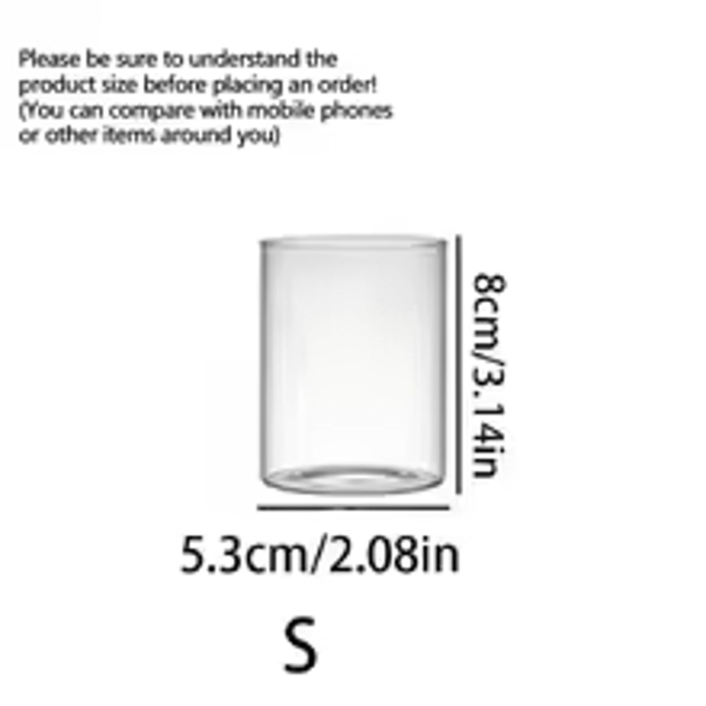 Large Capacity Glass Vase Candle Decoration Straight Tube Wedding Glass Cup Dining Table Storage Ja 5