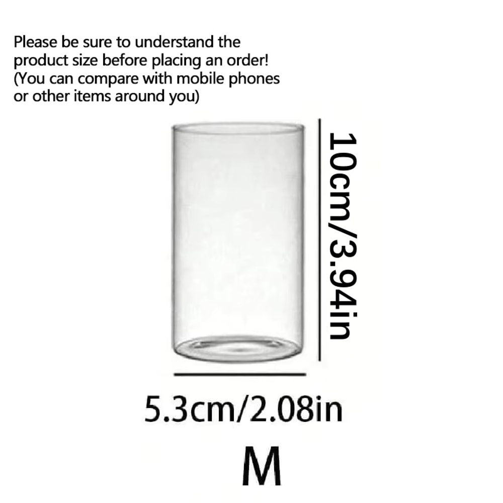 Large Capacity Glass Vase Candle Decoration Straight Tube Wedding Glass Cup Dining Table Storage Ja 6