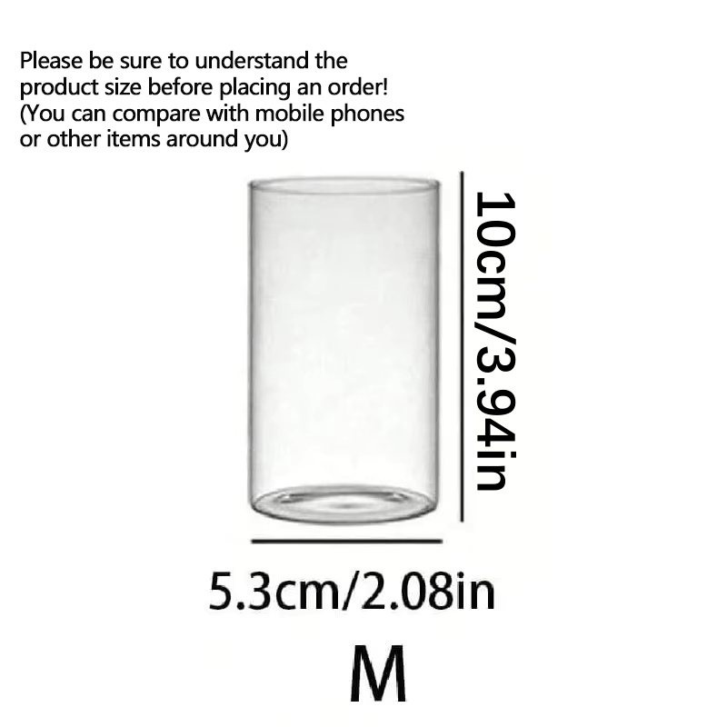 Large Capacity Glass Vase Candle Decoration Straight Tube Wedding Glass Cup Dining Table Storage Ja 6