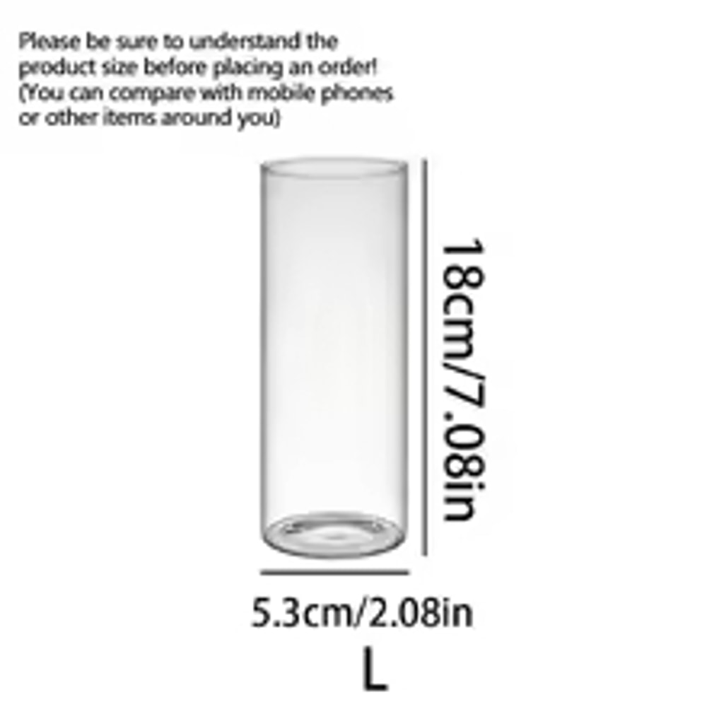 Large Capacity Glass Vase Candle Decoration Straight Tube Wedding Glass Cup Dining Table Storage Ja 7
