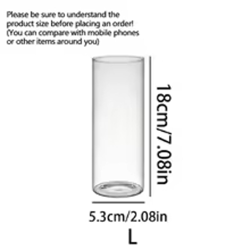Large Capacity Glass Vase Candle Decoration Straight Tube Wedding Glass Cup Dining Table Storage Ja 7