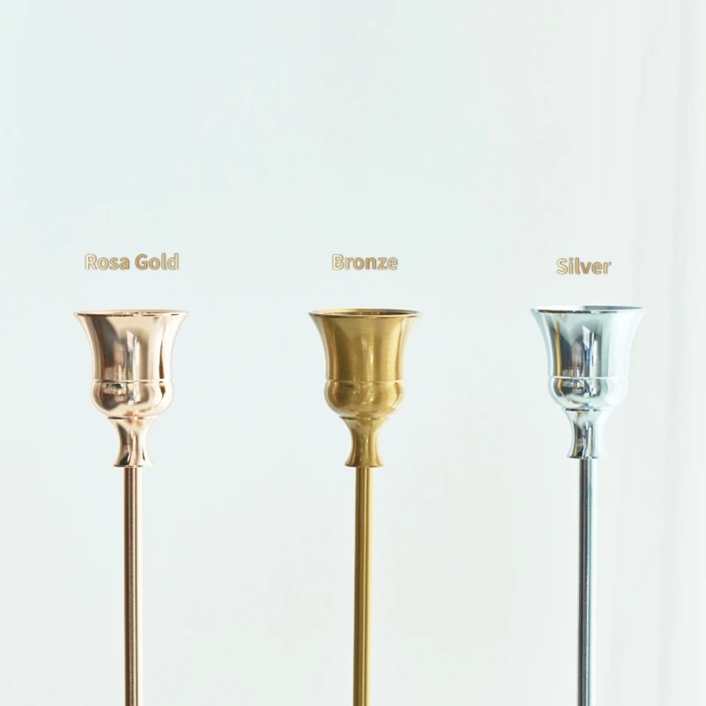 Brass Gold Candlestick Holders Kit Candle Holders Stand For Wedding Party Decorative Dining 4