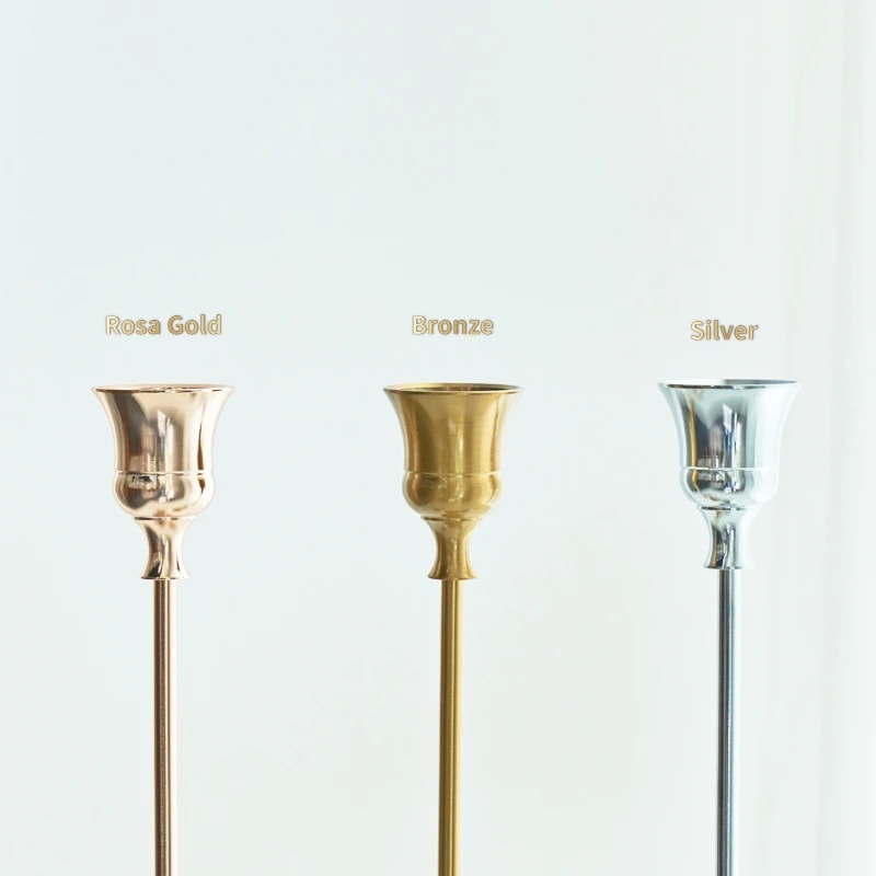 Brass Gold Candlestick Holders Kit Candle Holders Stand For Wedding Party Decorative Dining 4