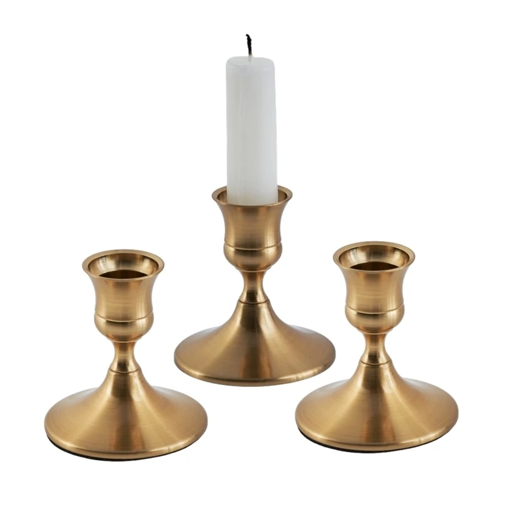 Brass Gold Candlestick Holders Kit Candle Holders Stand For Wedding Party Decorative Dining 8