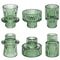 Short Small Glass Taper Candle Holder Set Ribbed Votive Candlestick Holder For Wedding Decor Table 0