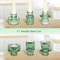 Short Small Glass Taper Candle Holder Set Ribbed Votive Candlestick Holder For Wedding Decor Table 1