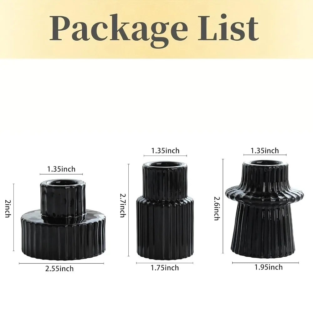 Short Small Glass Taper Candle Holder Set Ribbed Votive Candlestick Holder For Wedding Decor Table 10