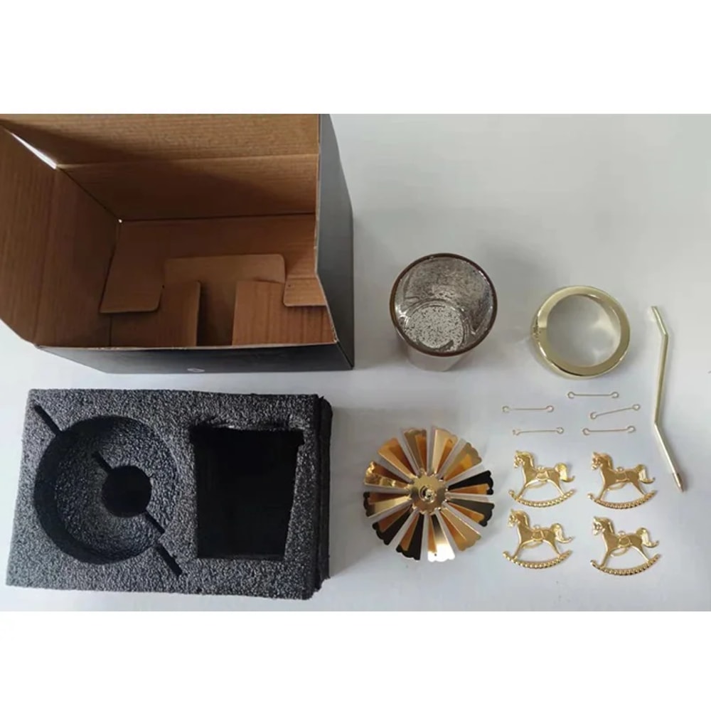 Carousel Candle Stand Hot Rotating Candlestick Hallowmas Home Decoration Party Room Gift 5