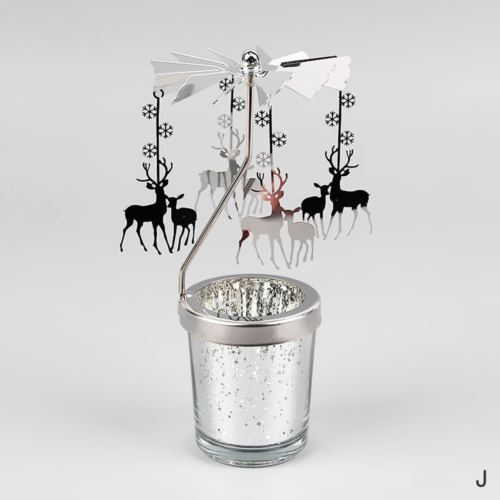 Carousel Candle Stand Hot Rotating Candlestick Hallowmas Home Decoration Party Room Gift 6