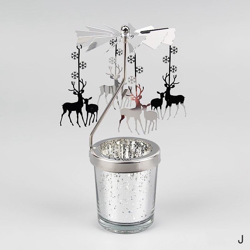 Carousel Candle Stand Hot Rotating Candlestick Hallowmas Home Decoration Party Room Gift 6