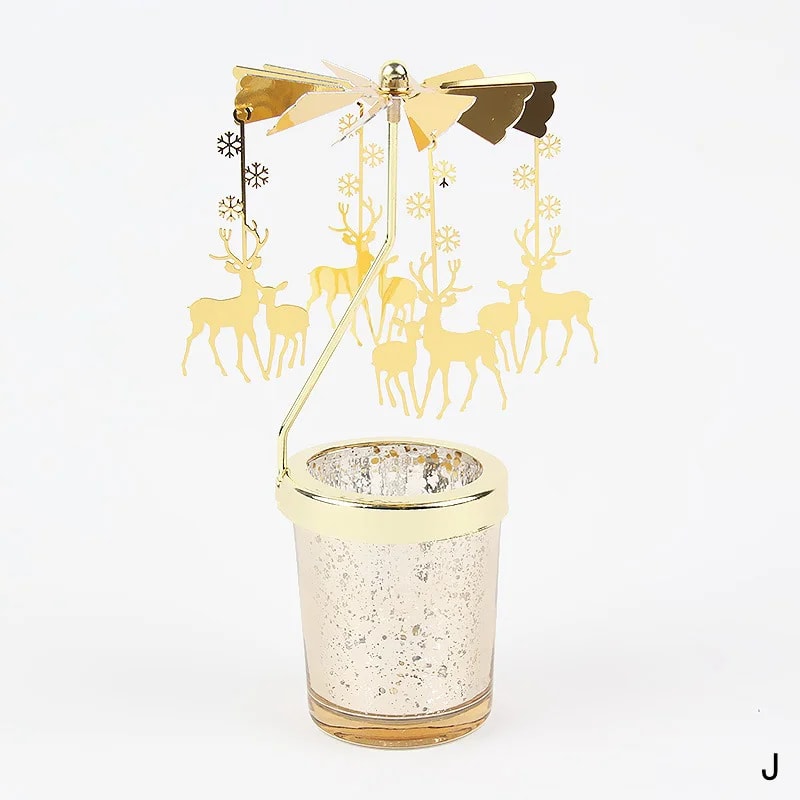 Carousel Candle Stand Hot Rotating Candlestick Hallowmas Home Decoration Party Room Gift 9