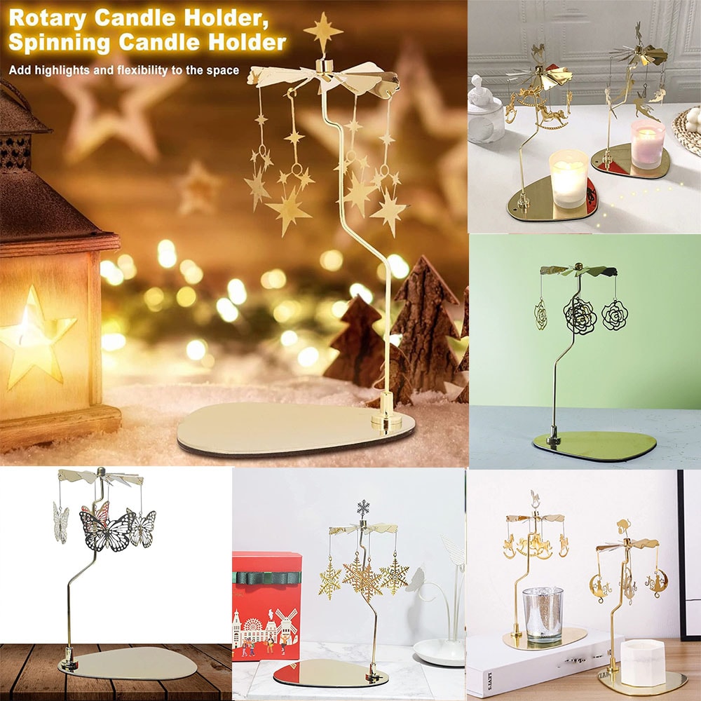 New Carousel Candle Spinner For Wedding Party Christmas Festival Home Office Decor Candle Holder 0