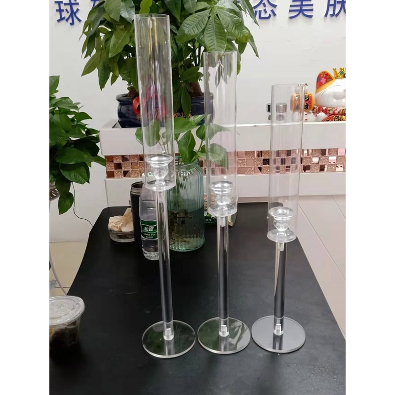 Crystal Candle Holders Set Acrylic Candlestick Road Lead Wedding Christmas Decor