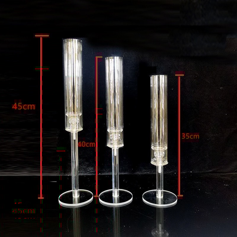 Crystal Candle Holders Set Acrylic Candlestick Road Lead Wedding Christmas Decor