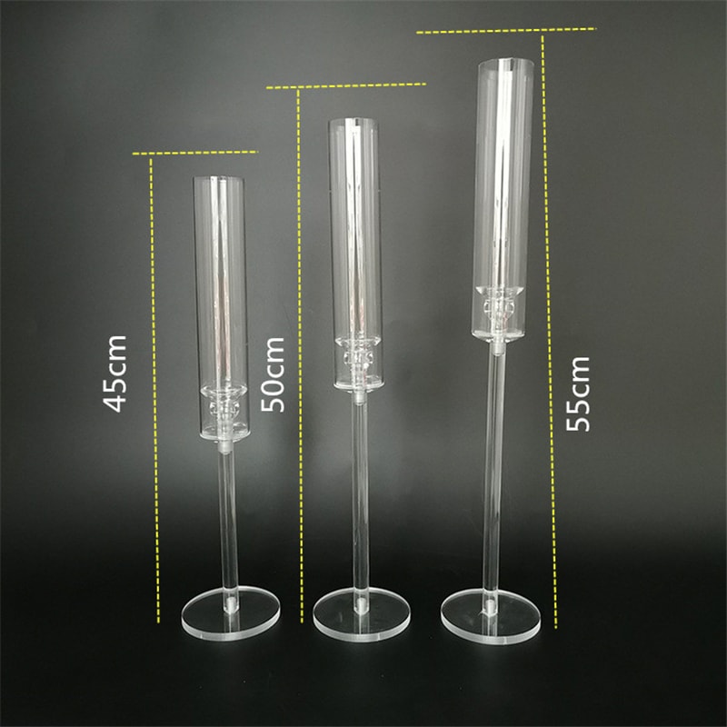 Crystal Candle Holders Set Acrylic Candlestick Road Lead Wedding Christmas Decor