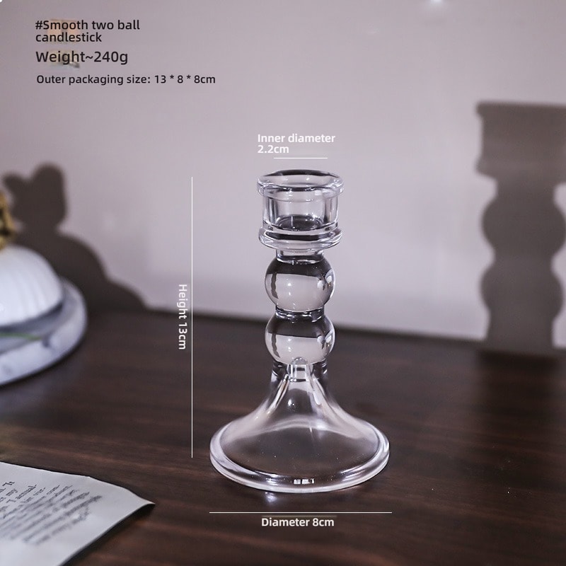 Pillar Glass Candle Wick Holder Clear Candlestick For Dining Table Design Decor 6