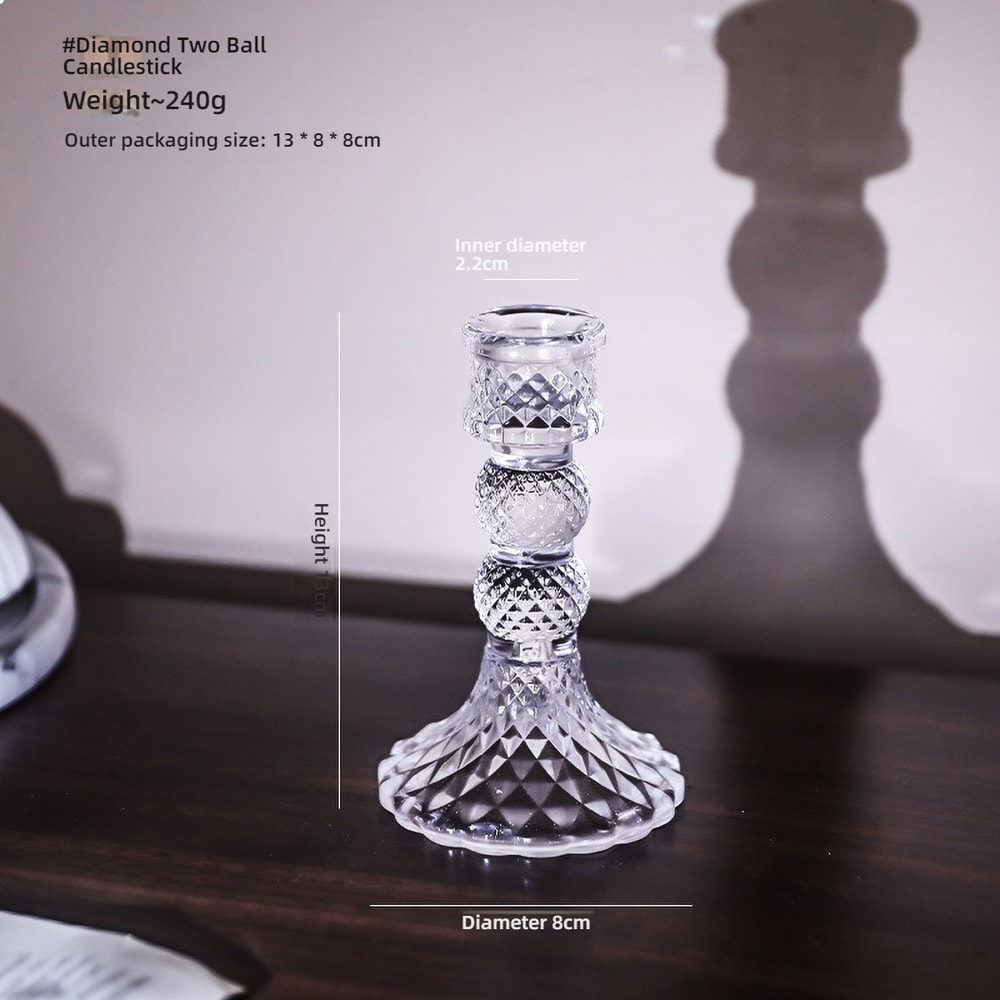 Pillar Glass Candle Wick Holder Clear Candlestick For Dining Table Design Decor 5