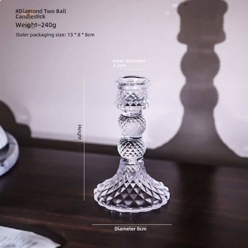 Pillar Glass Candle Wick Holder Clear Candlestick For Dining Table Design Decor 5