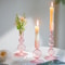 Elegant Glass Taper Candle Holders Glass Candlestick Holders Groovy Wavy Candle Stick For Home Part 0