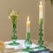 Elegant Glass Taper Candle Holders Glass Candlestick Holders Groovy Wavy Candle Stick For Home Part 2