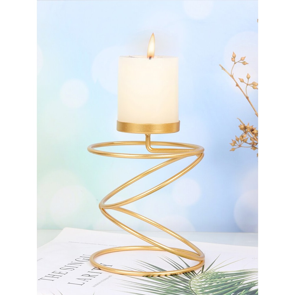 Simple Golden Metal Candle Holders Luxury Style Bar Wedding Decor Home Candlestick