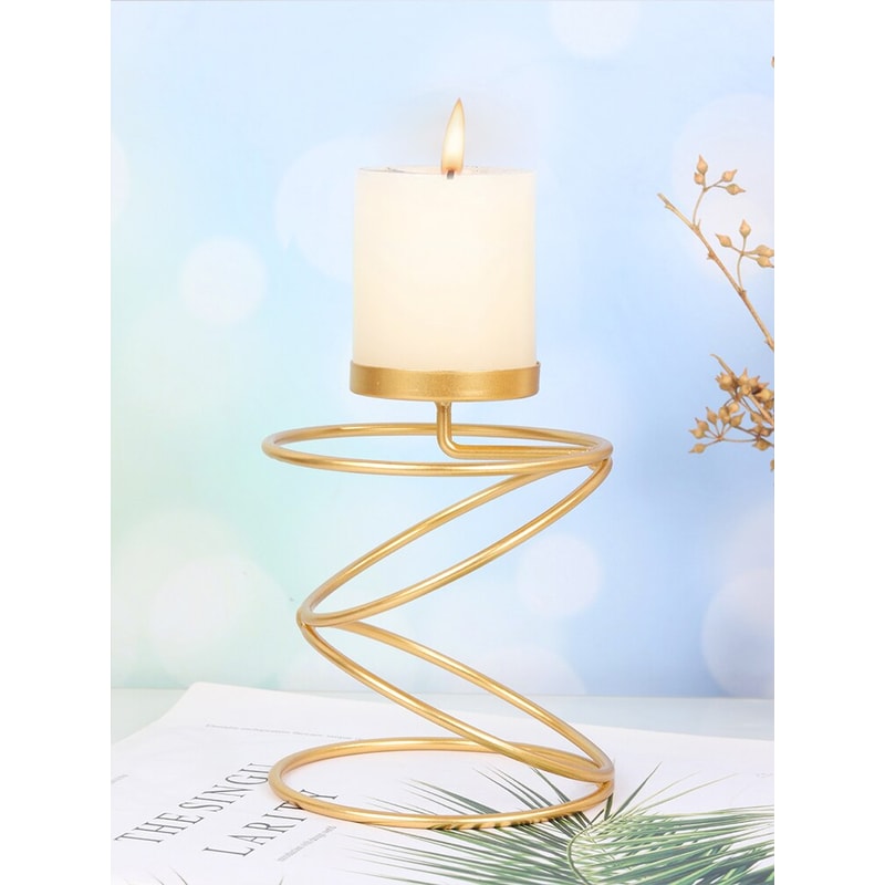 Simple Golden Metal Candle Holders Luxury Style Bar Wedding Decor Home Candlestick