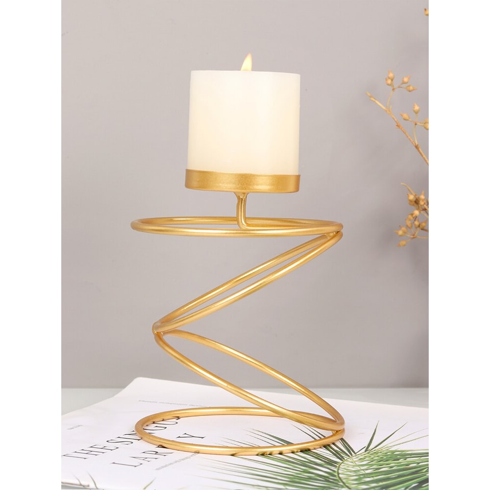 Simple Golden Metal Candle Holders Luxury Style Bar Wedding Decor Home Candlestick