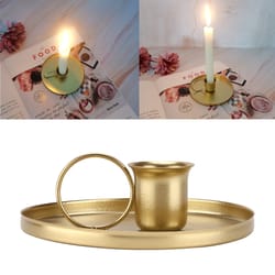metal wrought iron retro candle holder desktop candlestick with handle wedding home decoration