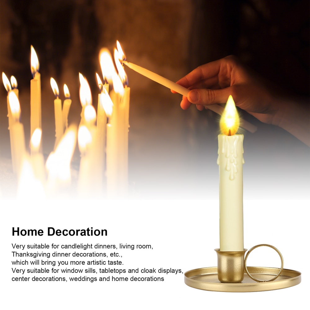 Metal Wrought Iron Retro Candle Holder Desktop Candlestick With Handle Wedding Home Decoration 1