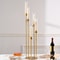 Gold Floor Candelabra Tall Floor Candle Holder with Acrylic Lampshade for Wedding Table Birthday Party