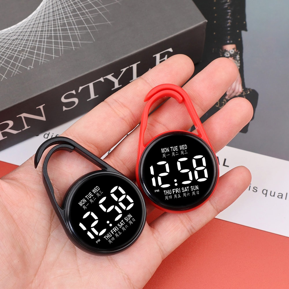 Digital LED Electronic Hanging Watch Night Light Pocket Watch 3