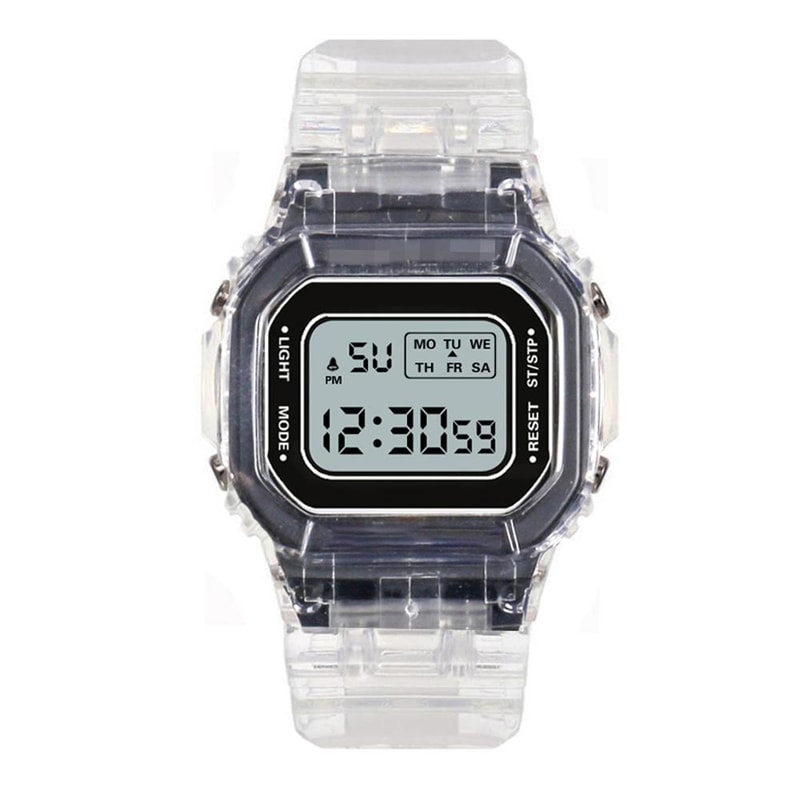 Womens Luxury Black Silicone Watches Fashion LED Digital Clock Casual Electronic Ladies Watch 1