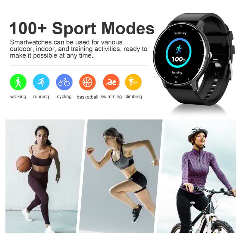 Bluetooth Smart Watch For Men And Women Full Touch Screen Waterproof Sports Fitness Tracker 4