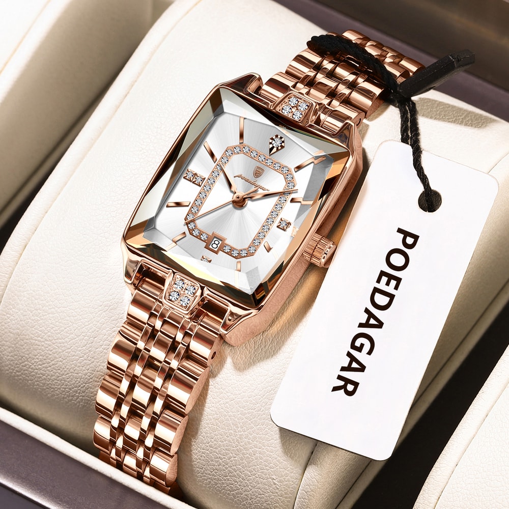 Premium Elegant Womens Watches Waterproof Ladies Wristwatch Stainless Steel Quartz Luxury Date Watc 7